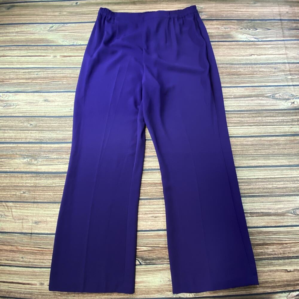 Coldwater Creek Womens Light Weight Straight Leg Trousers Size 16p Purple